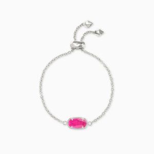 Kendra Scott Elaina Silver Adjustable Chain Bracelet In Azalea Illusion